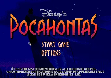 Pocahontas (Europe) screen shot title